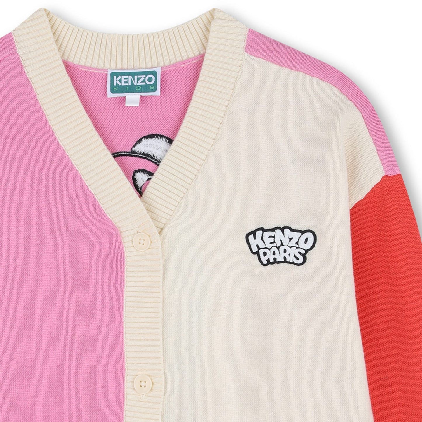 女童彩色熊猫冰淇淋刺绣棉针织开衫