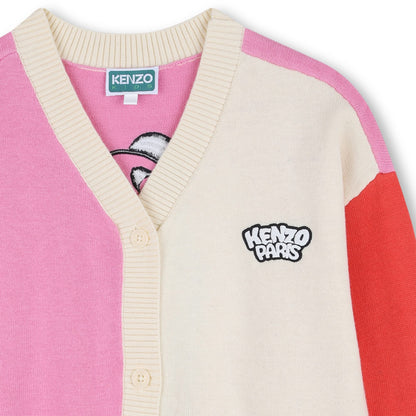 女童彩色熊猫冰淇淋刺绣棉针织开衫