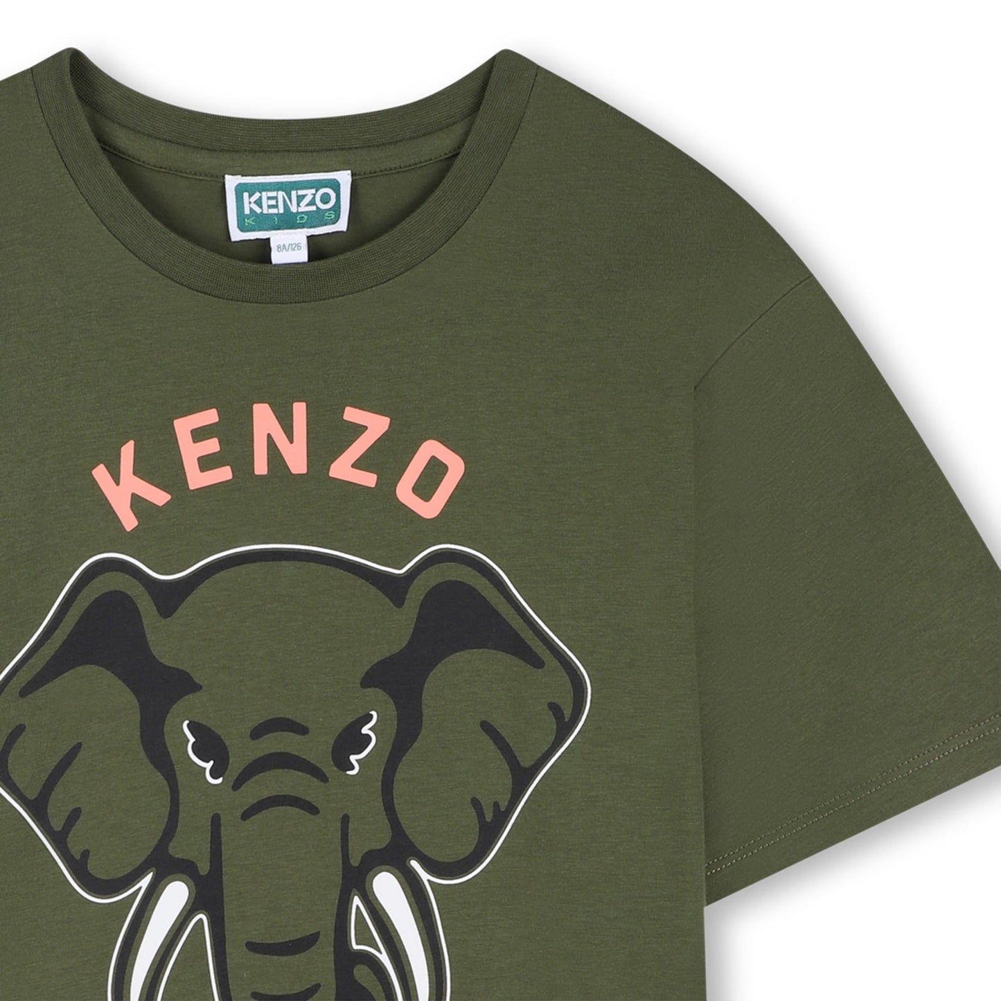 女童绿色大象印花棉T恤