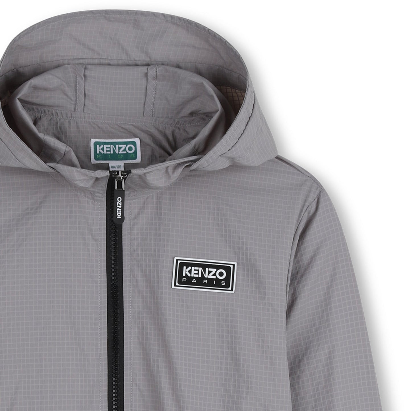 男童灰色格子连帽夹克