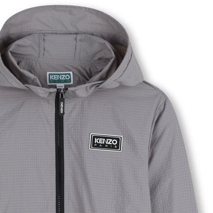 男童灰色格子连帽夹克