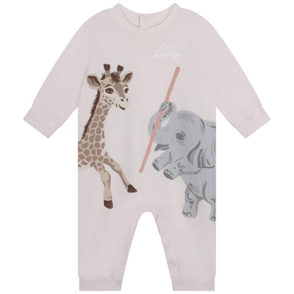 女婴白色印花棉连体衣