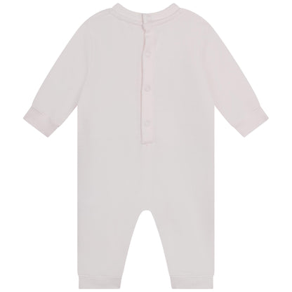 女婴白色印花棉连体衣