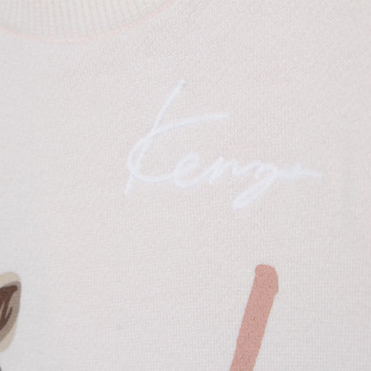 女婴白色印花棉连体衣