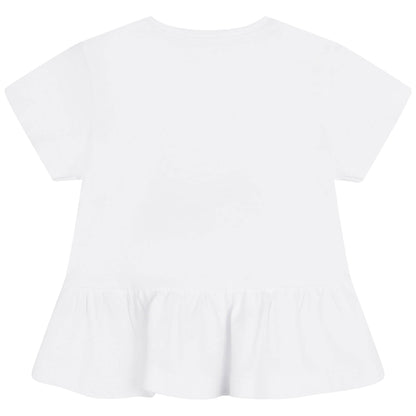 女婴白色印花棉套装