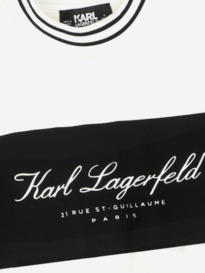 Karl Lagerfeld 女童混合面料米兰多色连衣裙