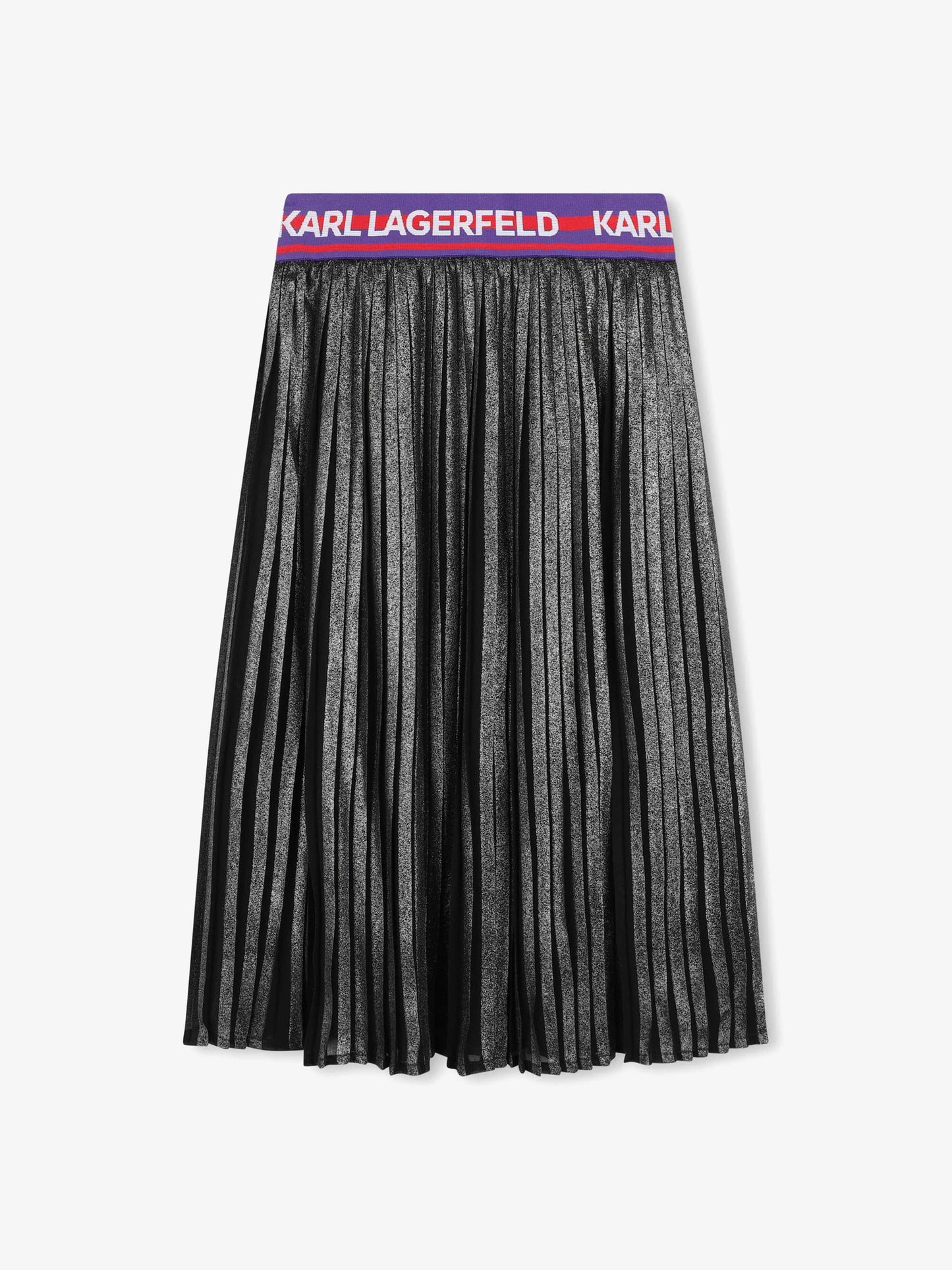 Karl Lagerfeld 女童褶皱中长裙（灰色）