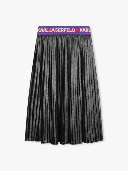 Karl Lagerfeld 女童褶皱中长裙（灰色）