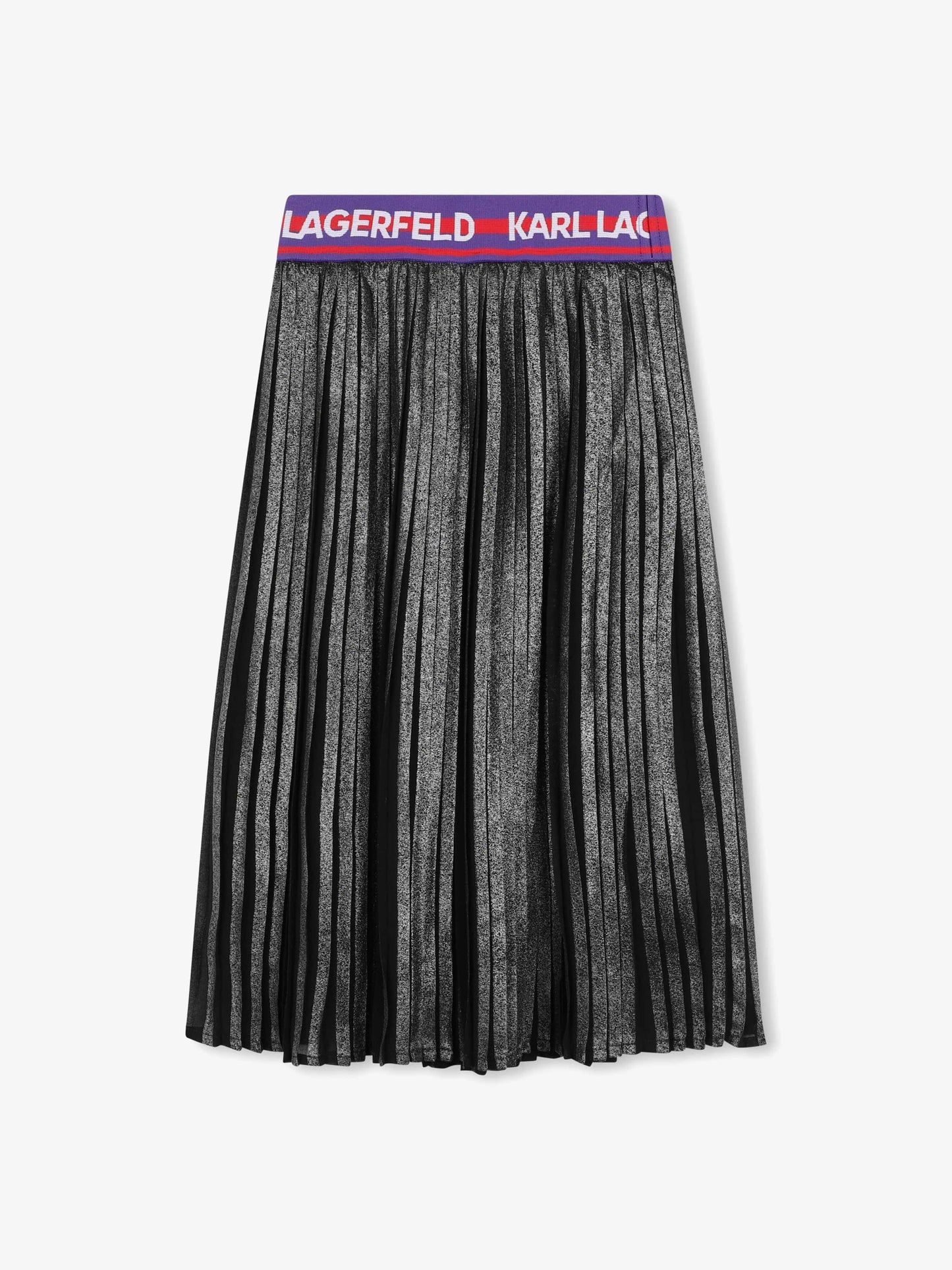 Karl Lagerfeld 女童褶皱中长裙（灰色）