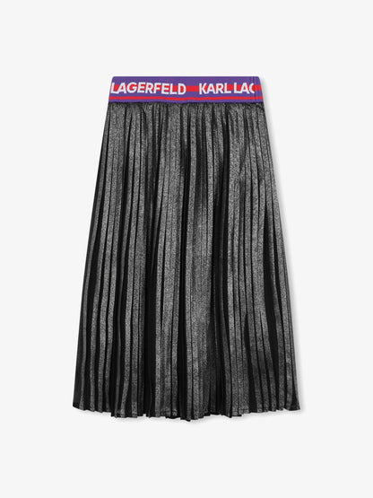Karl Lagerfeld 女童褶皱中长裙（灰色）