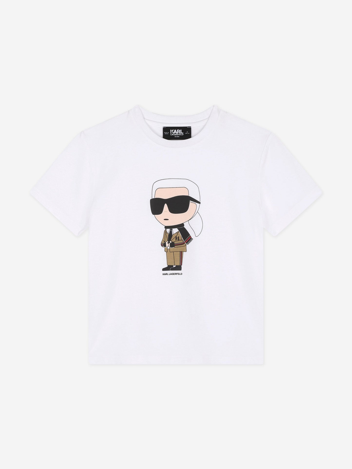 Karl Lagerfeld 男童白色 Karl Ikonic 印花 T 恤