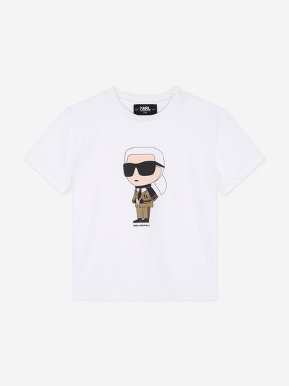 Karl Lagerfeld 男童白色 Karl Ikonic 印花 T 恤