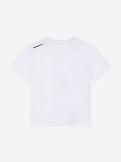 Karl Lagerfeld 男童白色 Karl Ikonic 印花 T 恤