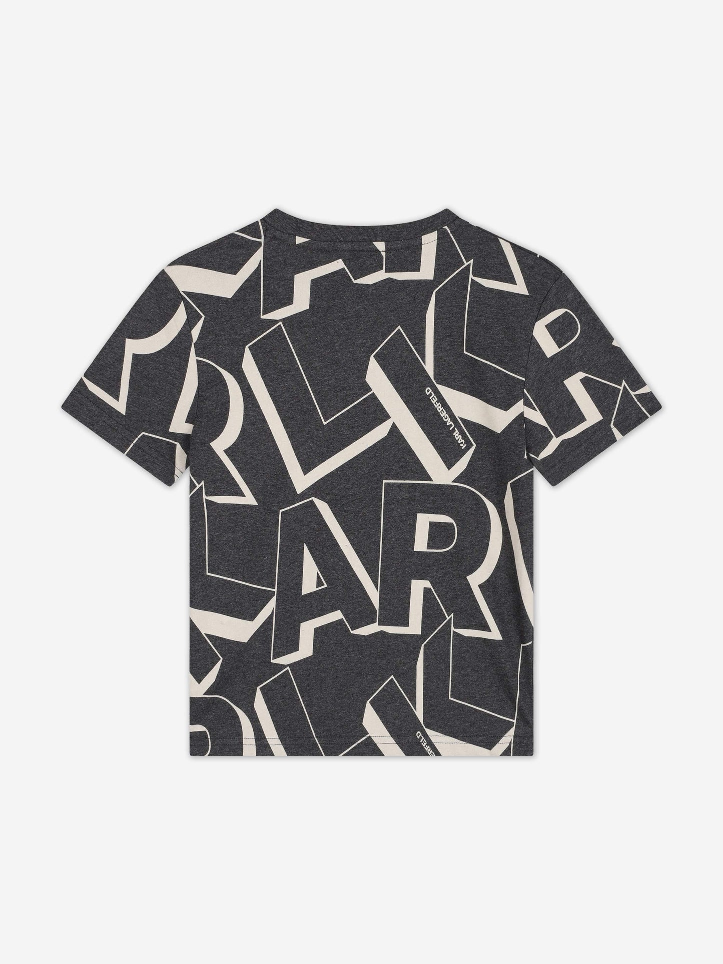 Karl Lagerfeld Boys Logo Print T-Shirt in Grey