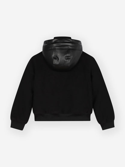 Karl Lagerfeld 男童混合面料连帽夹克（黑色）