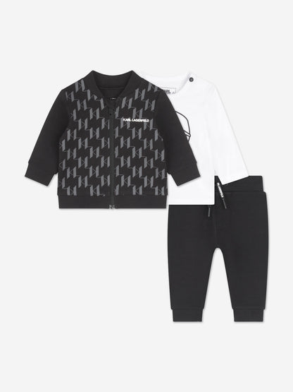 Karl Lagerfeld 男婴运动服礼品套装（黑色）
