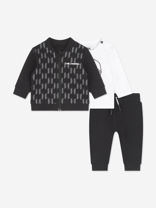 Karl Lagerfeld 男婴运动服礼品套装（黑色）