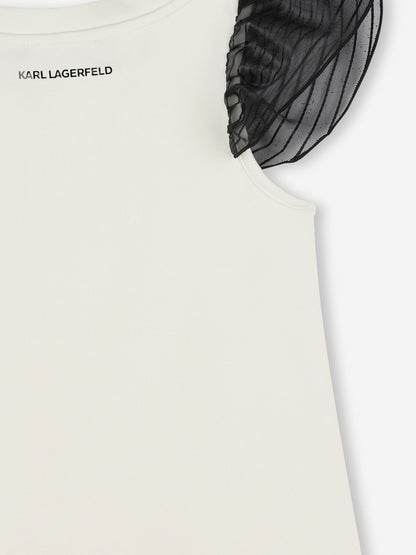 Karl Lagerfeld 女童米兰徽标印花 T 恤（多色）