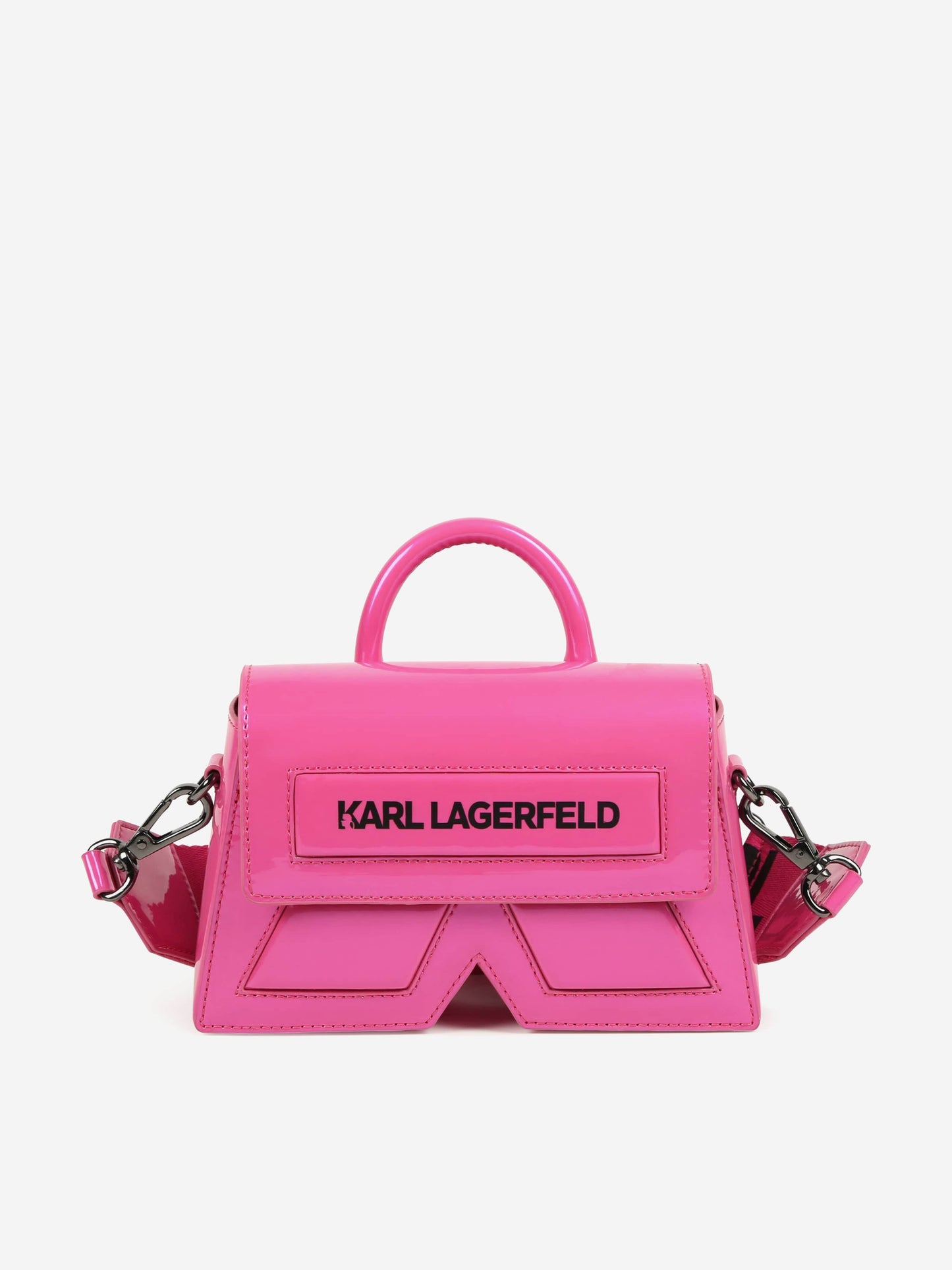 Karl Lagerfeld 女童 Ikon K 斜挎包 粉色（18.5 厘米）