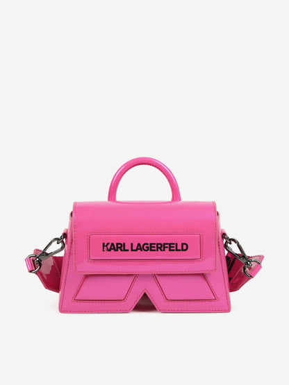 Karl Lagerfeld 女童 Ikon K 斜挎包 粉色（18.5 厘米）
