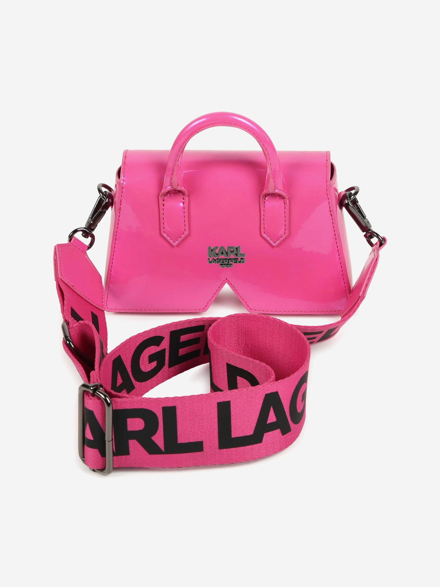 Karl Lagerfeld 女童 Ikon K 斜挎包 粉色（18.5 厘米）