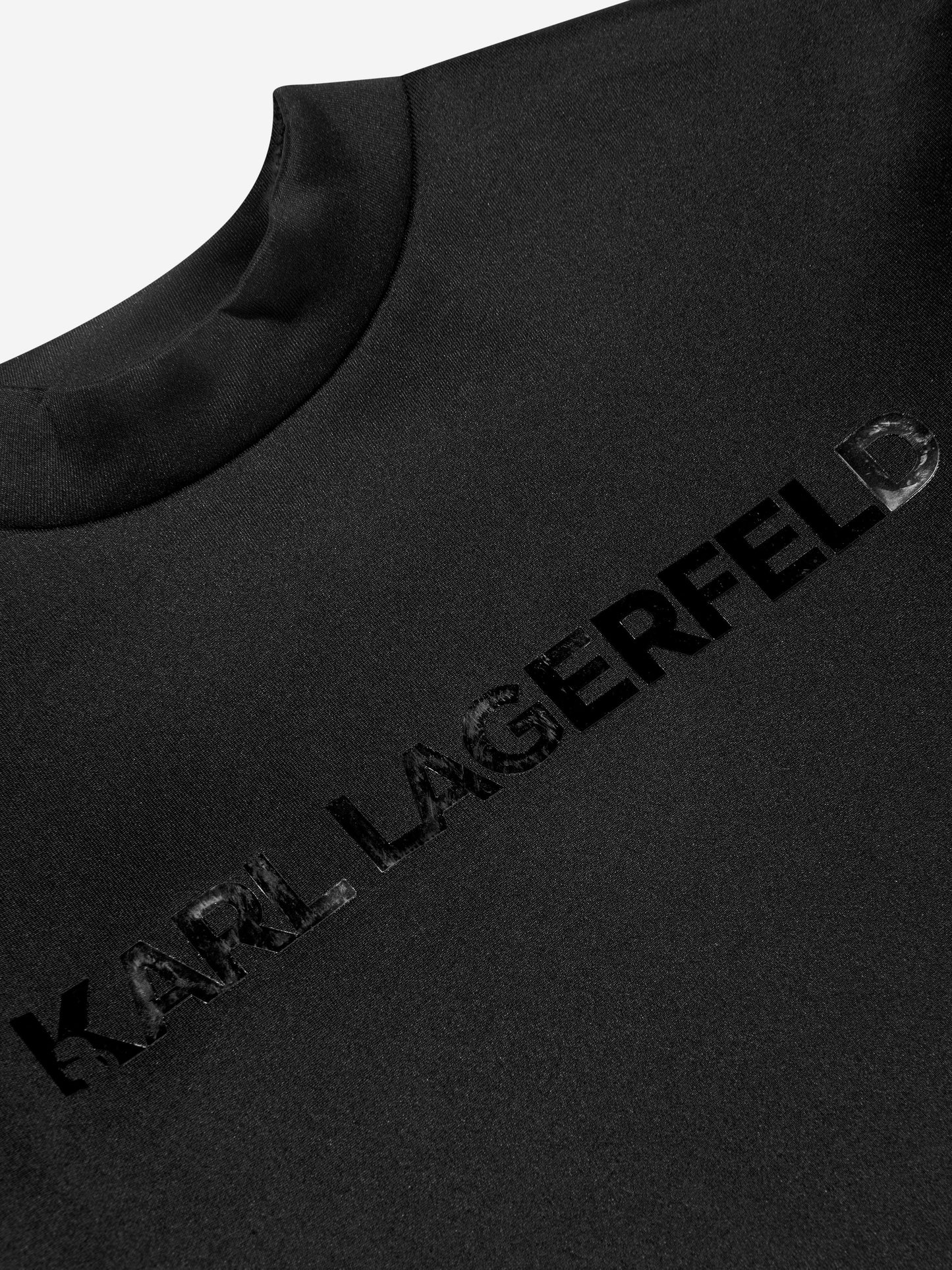 Karl Lagerfeld 女童黑色徽标印花运动衫