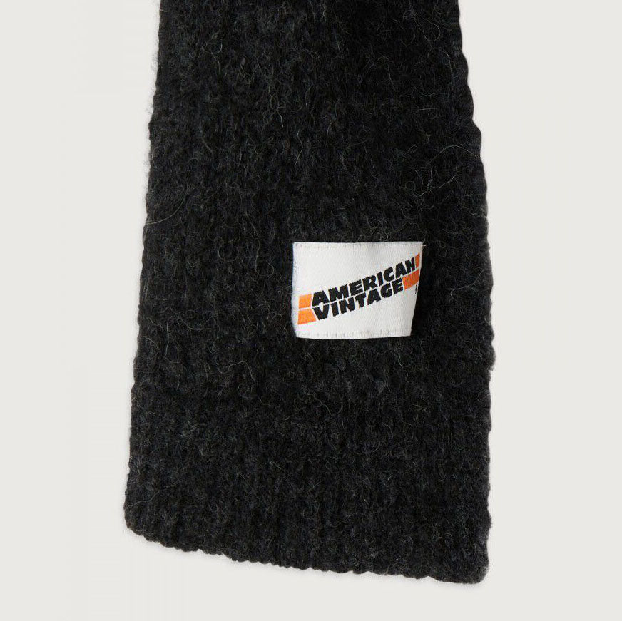 儿童黑色针织围巾(142x25cm)