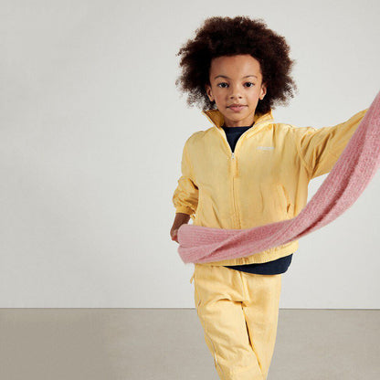 儿童粉色针织围巾(142x25cm)