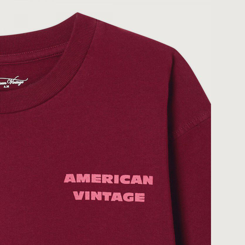 儿童酒红色棉T恤