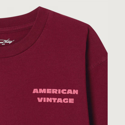 儿童酒红色棉T恤