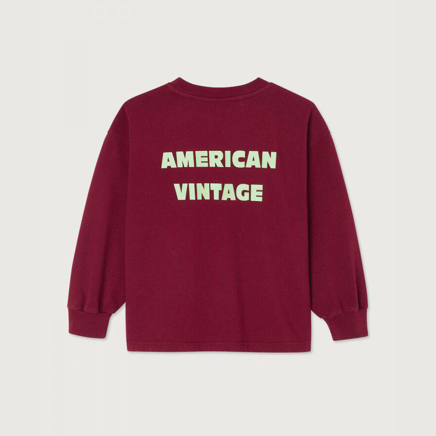 儿童酒红色棉T恤