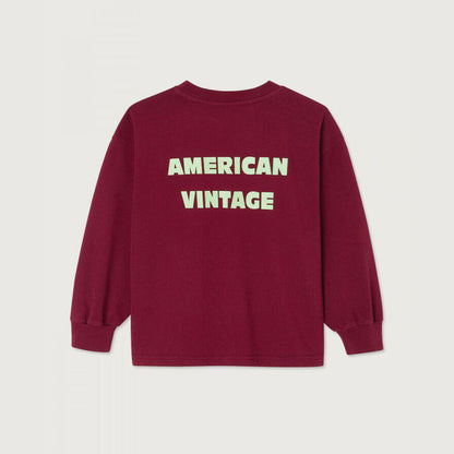 儿童酒红色棉T恤