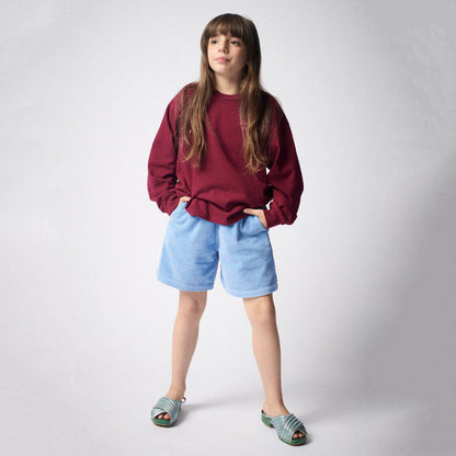 儿童酒红色棉T恤