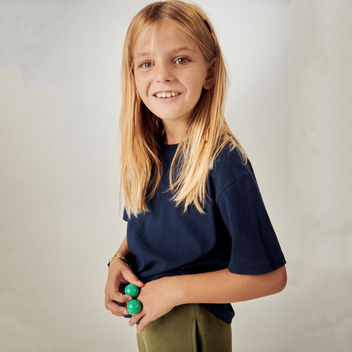 儿童藏青色棉T恤