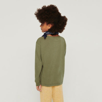 儿童军绿色棉T恤