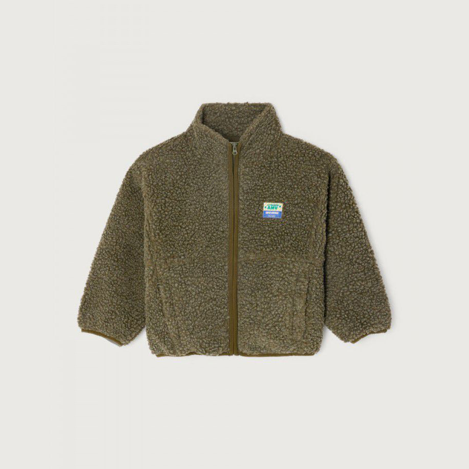 儿童绿色羊羔绒夹克