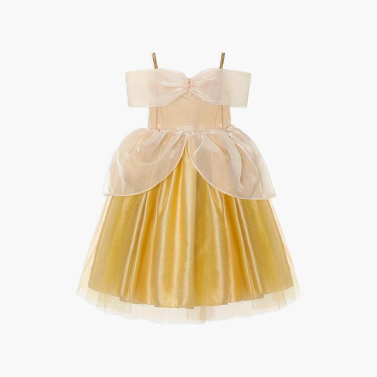 女童金色无袖连衣裙
