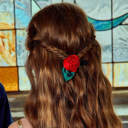 女童红玫瑰发夹