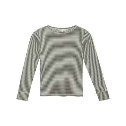 儿童藏青色条纹棉T恤