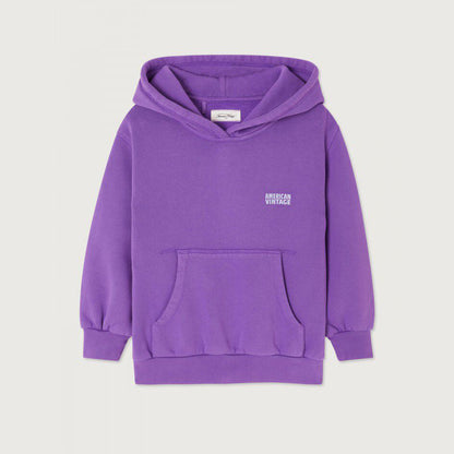 儿童紫色棉连帽卫衣
