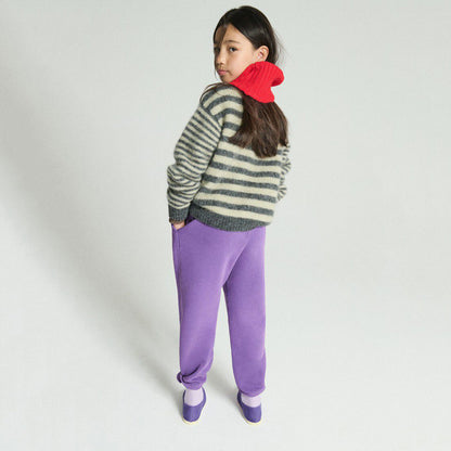 儿童紫色棉长裤