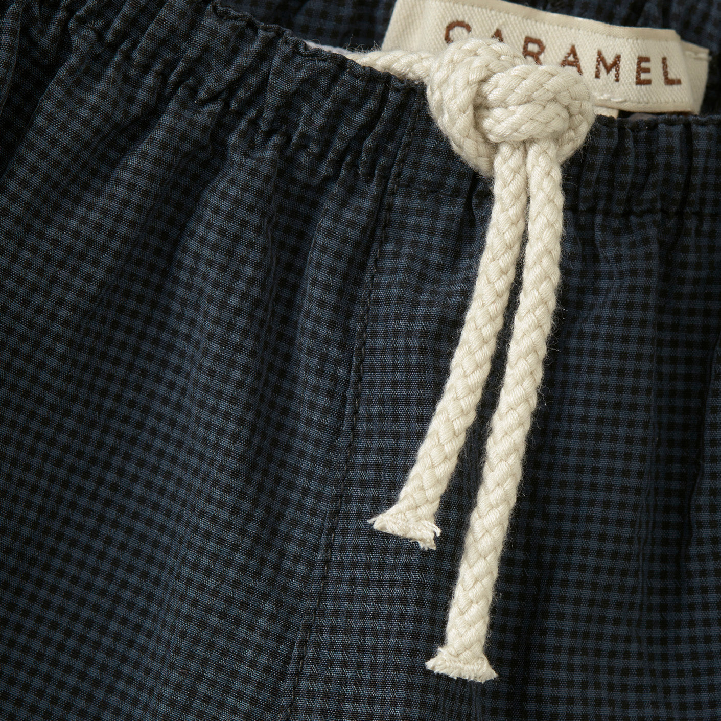 儿童藏青色格子短裤