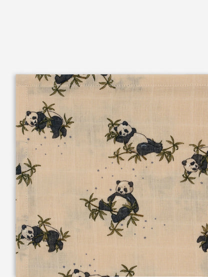 Konges Sløjd 熊猫宝宝平纹细布襁褓多色（115 厘米）