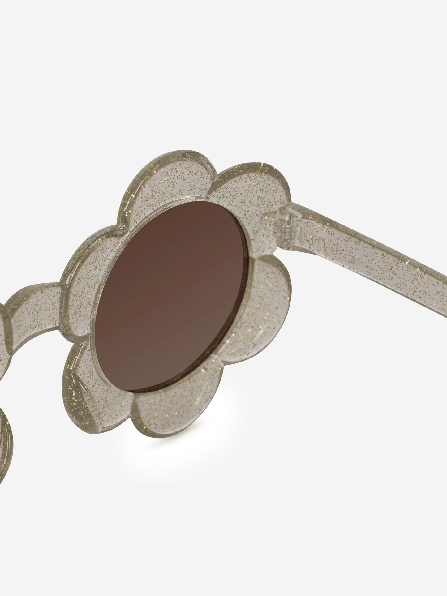 Konges Sløjd 米色女童闪光花朵太阳镜（镜框 13.8 厘米）