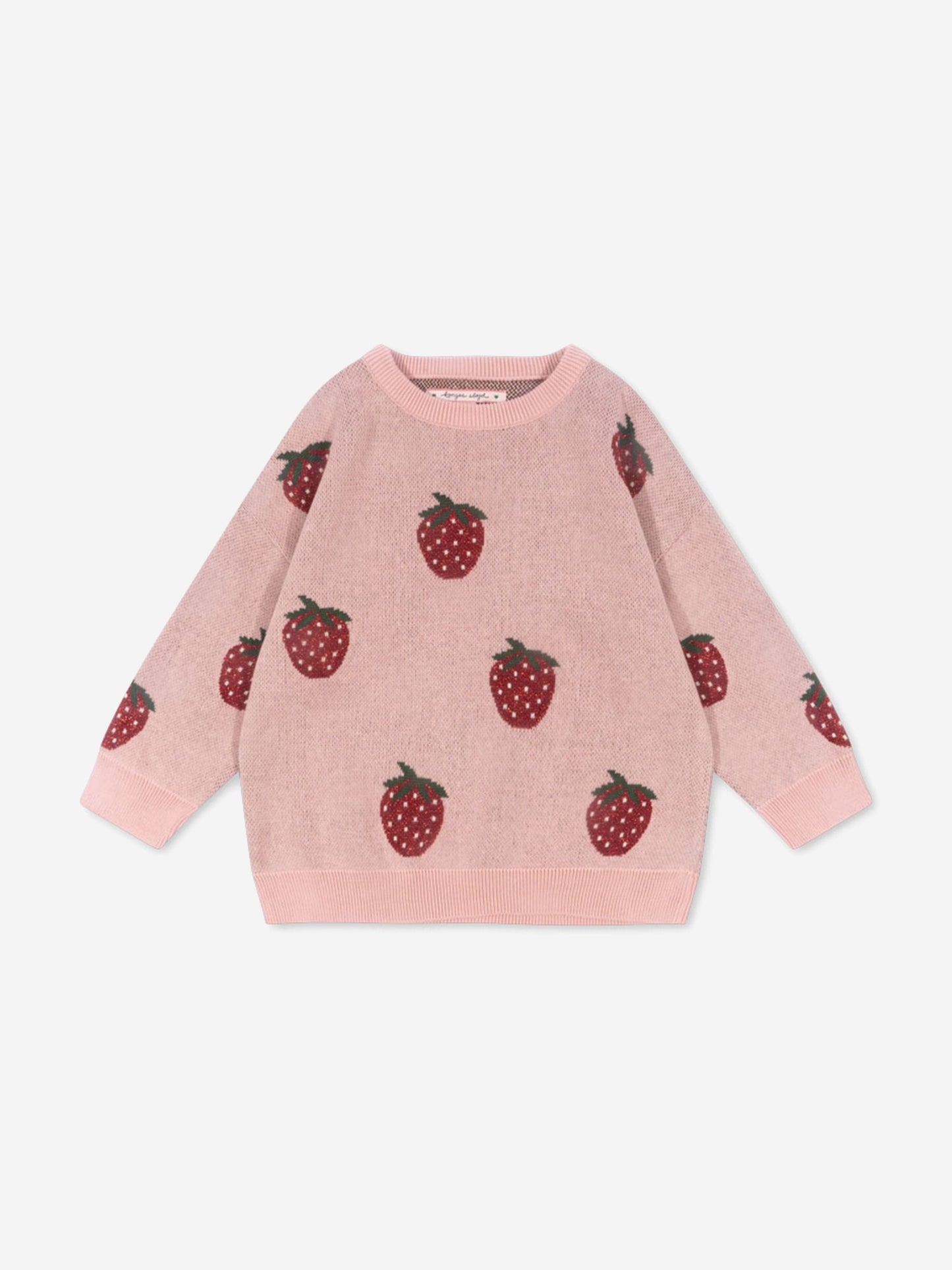 Girls Lapis Strawberry Knit Jumper in Pink