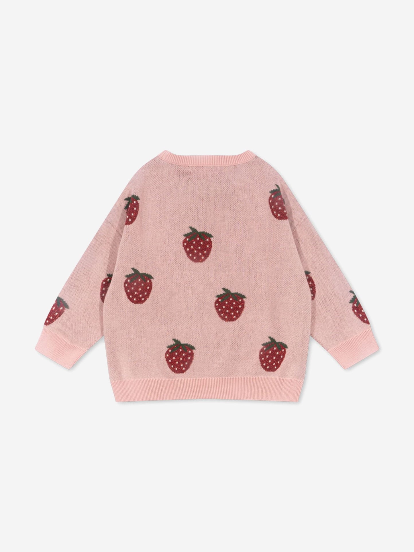 Girls Lapis Strawberry Knit Jumper in Pink