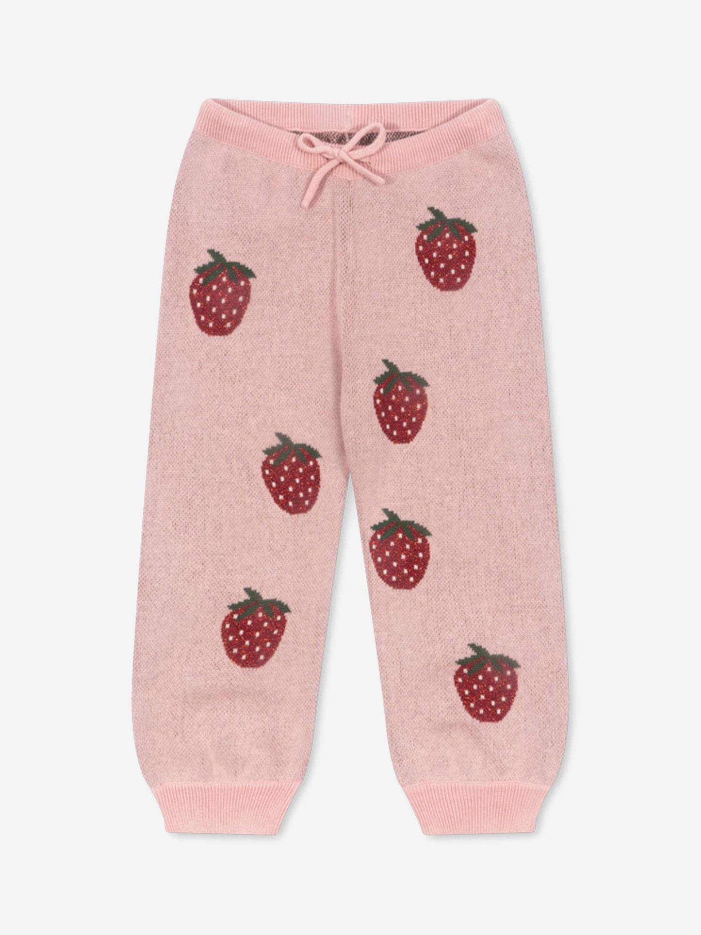 Girls Lapis Strawberry Knit Pants in Pink