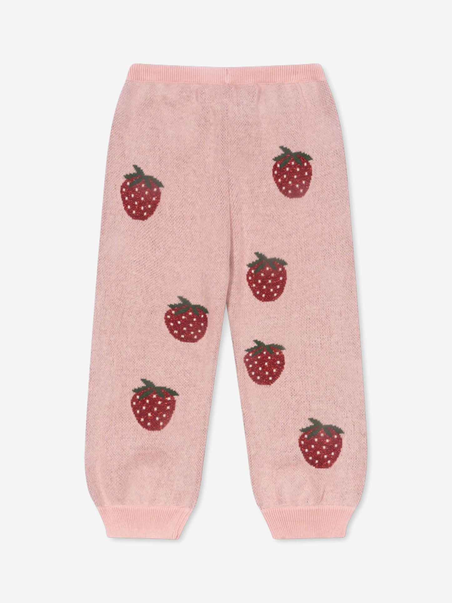 Girls Lapis Strawberry Knit Pants in Pink