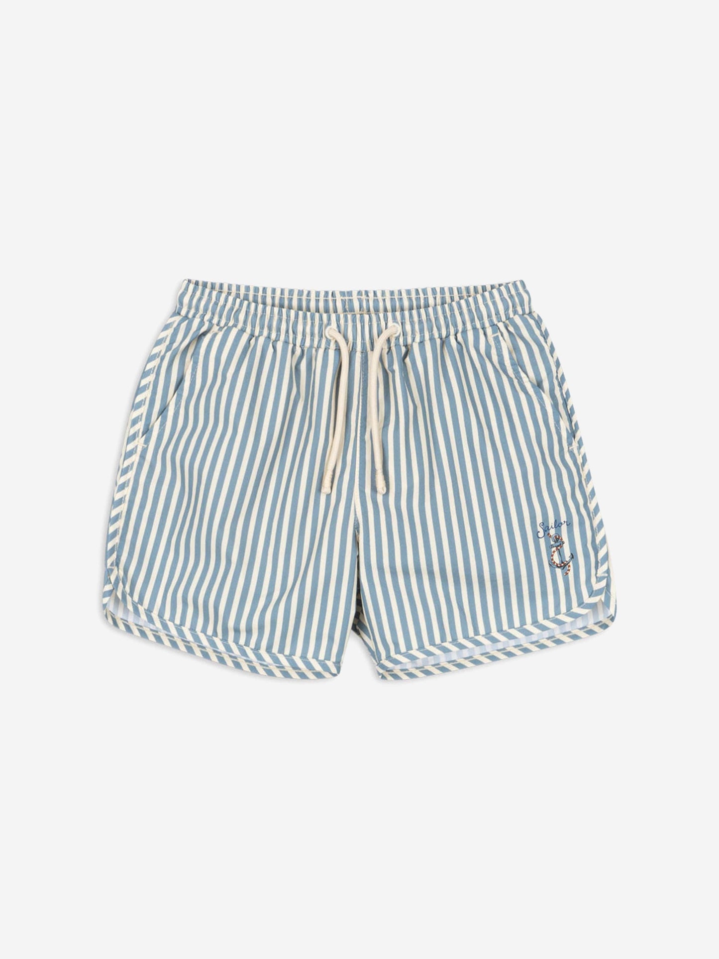 Boys Sailor Stripe Asnou Swim Shorts in Blue