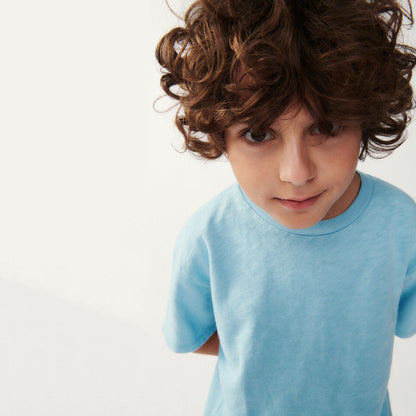 儿童浅蓝色棉T恤